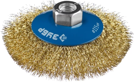 ЗУБР "ПРОФЕССИОНАЛ". Щетка коническая для УШМ, витая латунированная стальная проволока 0,3мм, 115ммхМ14 35267-115_z02 купить в Магнитогорске