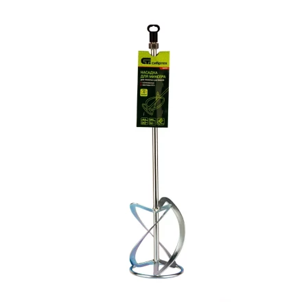 Насадка для миксера Сибртех, для тяжелых растворов, 140 х 590 мм, оцинкованная, хвостовик резьба М14, 848957 купить в Магнитогорске