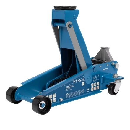 Домкрат гидравлический подкатной Stels 51139, 3 т, 120-450 мм, быстрый подъем, проф. купить в Магнитогорске