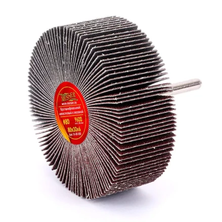 Круг MESSER шлифовальный лепестковый с оправкой (на шпильке) 80х30х6  #80 купить в Магнитогорске