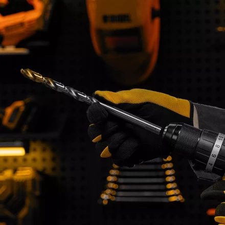 Сверло спиральное по металлу Denzel 12 x 205 мм, Р6М5, Golden Tip, удлиненное 718265 купить в Магнитогорске