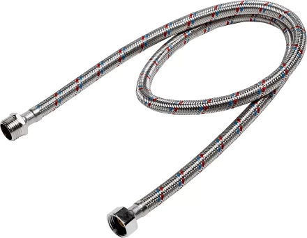 Подводка гибкая ЗУБР для воды, оплетка из нержавеющей стали, г/ш 1/2&quot; - 1м 51005-G/S-100 купить в Магнитогорске