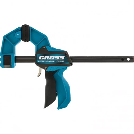 Струбцина реечная быстрозажимная пистолетного типа пошаговый механизм пластиковый корпус 900 мм Gross 20708 купить в Магнитогорске