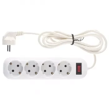 Удлинитель бытовой серия EF, с заземлением и выключателем, 2м, 4 розетки, 10A Stern 95775 купить в Магнитогорске