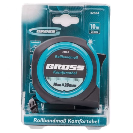 Рулетка Komfortabel 10 м х 25 мм обрезиненный корпус Gross 32564 купить в Магнитогорске