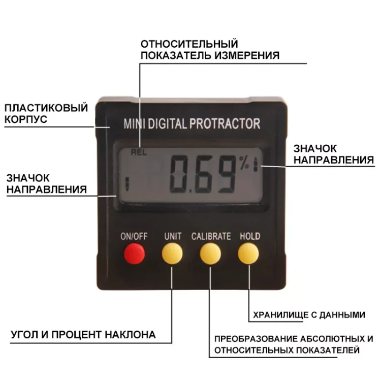 Цифровой угломер-транспортир DEKO, 065-0286 купить в Магнитогорске