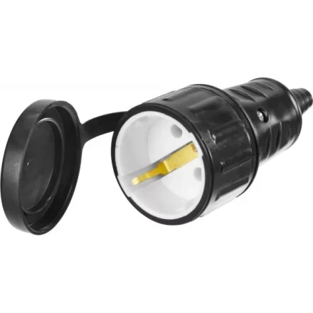 Розетка СИБИН электрическая ударопрочная, с заземлением, 16А/220В, IP44, черная 55186-B купить в Магнитогорске