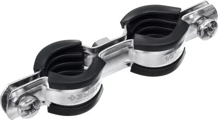 ЗУБР 1/2, цинк, 8 шт, двойной трубный хомут (37890-20-24) купить в Магнитогорске