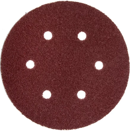 Круг шлифовальный ЗУБР &quot;МАСТЕР&quot; универсальный, из абразивной бумаги на велкро основе, 6 отверстий, Р80, 150мм, 5шт 35566-150-080 купить в Магнитогорске