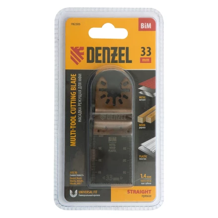 Насадка для МФИ режущая пазовая прямая, BiM, по металлу и дереву, 33 x 1.4 мм, мелкий зуб Denzel 782305 купить в Магнитогорске