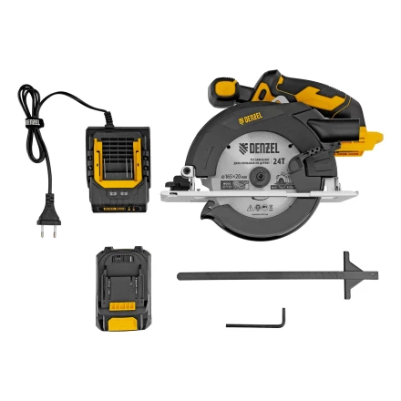 Пила циркулярная аккумуляторная CCSH-20-165, 165 мм, Li-Ion, 20 В// Denzel 27405 купить в Магнитогорске