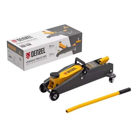 Домкрат гидравлический подкатной Denzel 51230, 2 т, 135-385 мм купить в Магнитогорске
