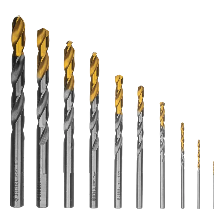 Набор сверл по металлу Denzel 723001, 1-10 мм, Р6М5-TiN, Golden Tip, 10 шт купить в Магнитогорске