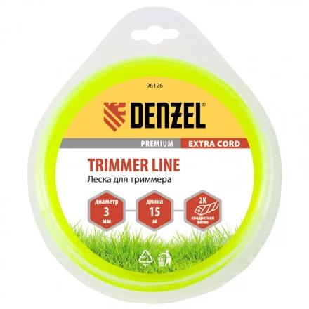 Леска для триммера двухкомпонентная квадрат 3,0 мм 15 м Extra cord Denzel 96126 купить в Магнитогорске