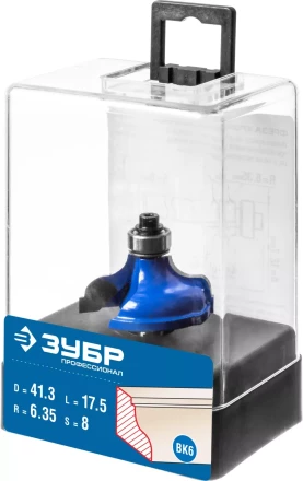 ЗУБР 41.3 x 18 мм, радиус 6.3 мм, фреза кромочная калевочная №5, Профессионал (28706-41.3) купить в Магнитогорске