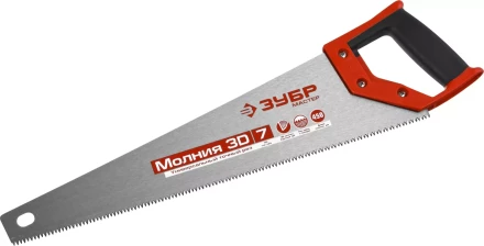 Ножовка универсальная (пила) ЗУБР МОЛНИЯ-3D 450 мм, 7TPI, 3D зуб, точный рез вдоль и поперек волокон, для средних заготовок из всех видов материалов 15077-45 купить в Магнитогорске