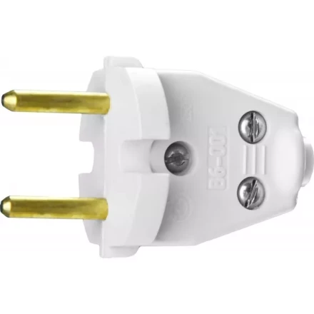 Вилка СИБИН электрическая, разборная, 6А/220В, белая 55152-W купить в Магнитогорске