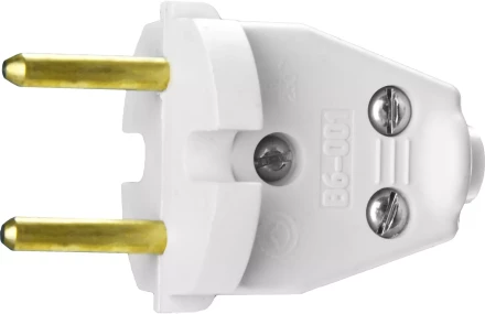 Вилка СИБИН электрическая, разборная, 6А/220В, белая 55152-W купить в Магнитогорске