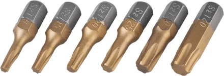 Набор JCB: Биты, хромомолибденовая сталь S2, титановое покрытие, 6 пред.: TX 10,15,20,25,30,40, 25мм JPL003 купить в Магнитогорске