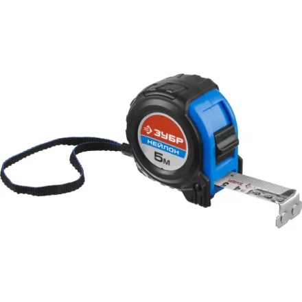 Рулетка ЗУБР &quot;НЕЙЛОН&quot;, нейлоновое покрытие, упрочненное полотно, ударопрочный обрезиненный корпус, 5м/25мм 34056-05-25_z01 купить в Магнитогорске