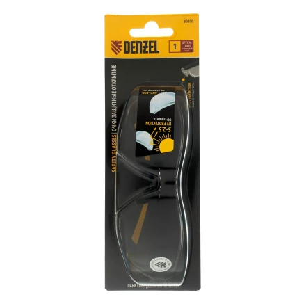 Очки защитные открытые Denzel 89200, поликарбонатные, дымчатая линза купить в Магнитогорске