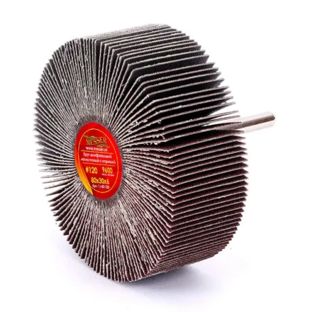 Круг MESSER шлифовальный лепестковый с оправкой (на шпильке) 80х30х6  #120 купить в Магнитогорске
