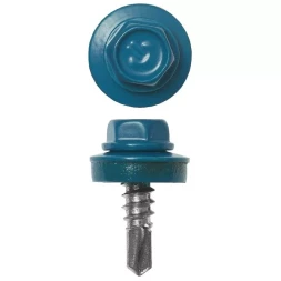 Саморезы ЗУБР окраш., RAL 5009 небесно-голуб., для крепл. кров. матер. к металл. констр., 5.5x25мм, 1800шт 4-300310-55-025-5009