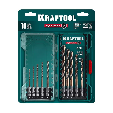 Набор сверл по металлу, хвостовик НЕХ-1/4, сталь М35-Со5% 29652-H10 купить в Магнитогорске