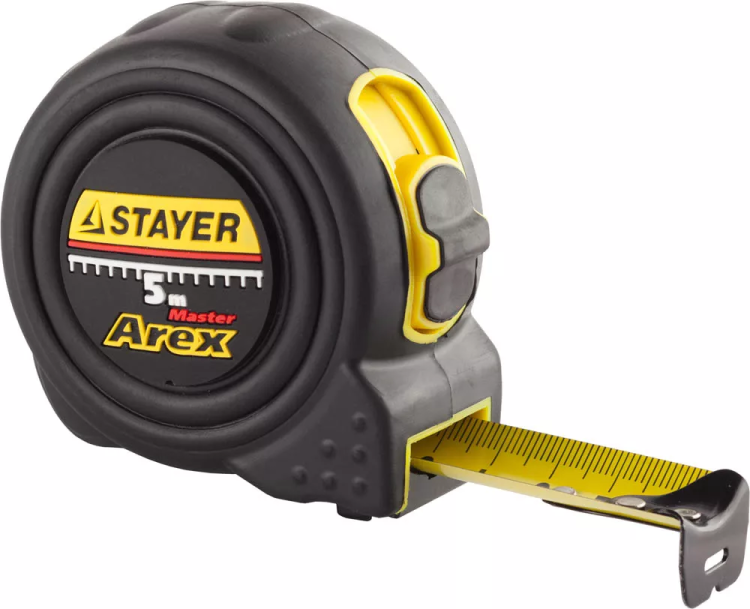 Рулетка STAYER "PROFI" "AREX", двухкомпонентный противоударный корпус, упрочненное полотно, 5м/19мм 3410-05_z01 купить в Магнитогорске