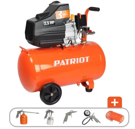 Компрессор масляный поршневой прямой привод PATRIOT EURO 50-260K набор KIT 5B купить в Магнитогорске