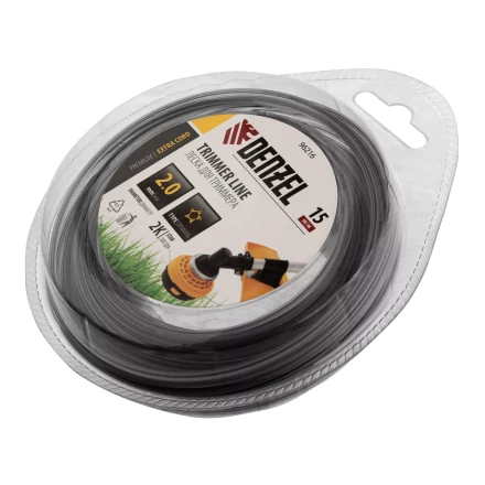 Леска для триммера двухкомпонентная звезда, 2,0мм х 15м,  FLEX CORD, Denzel 96216 купить в Магнитогорске