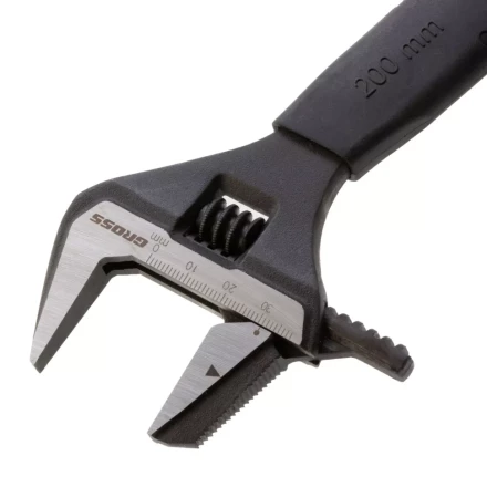 Ключ разводной, переставная губка, 200 мм, CRV GROSS 15572 купить в Магнитогорске