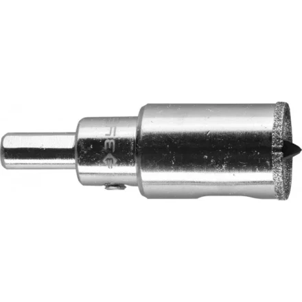 Коронка ЗУБР алмазная в сборе по кафелю, керамике с центрирующим сверлом и имбусовым ключом, зерно 60, 22мм 29850-22 купить в Магнитогорске