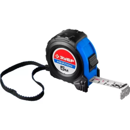 Рулетка ЗУБР &quot;НЕЙЛОН&quot;, нейлоновое покрытие, упрочненное полотно, ударопрочный обрезиненный корпус, 5м/19мм 34056-05-19_z01 купить в Магнитогорске