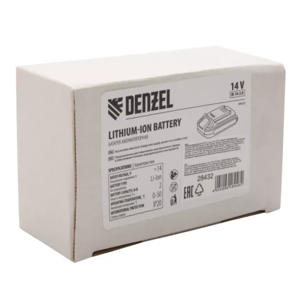 Батарея аккумуляторная Denzel IB-14-2.0, Li-Ion, 14 В, 2.0 А/ч 28432 купить в Магнитогорске