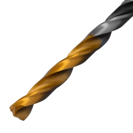 Сверло спиральное по металлу Denzel 4 x 75мм, Р6М5, Golden Tip, многогранная заточка 718272 купить в Магнитогорске