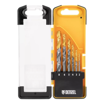 Набор сверл по металлу Denzel, 2-8мм, Р6М5К8-TiN, Golden Tip, 6 шт 723004 купить в Магнитогорске