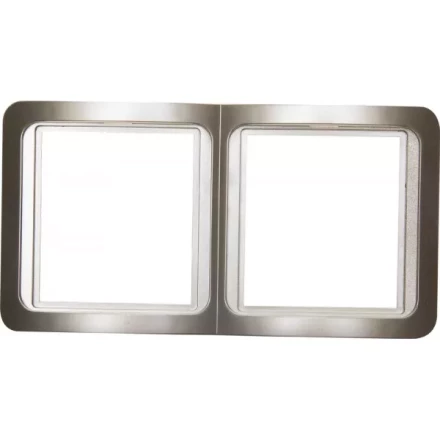 Панель СВЕТОЗАР &quot;ГАММА&quot; накладная, вертикальная, цвет золотой металлик, 2 гнезда SV-54147-GM купить в Магнитогорске