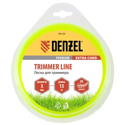 Леска для триммера двухкомпонентная круглая 3,0 мм 15 м Extra cord Denzel 96129 купить в Магнитогорске