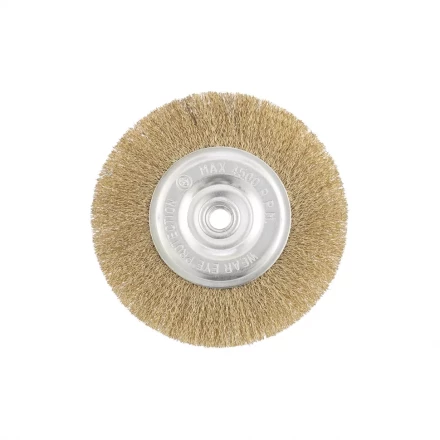 Щетка для УШМ 150 мм М14 плоская латунированная витая проволока MATRIX 74652 купить в Магнитогорске