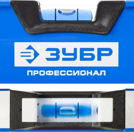 Уровень  ЗУБР &quot;ЭКСПЕРТ&quot; &quot;УСП - 2&quot;коробчатый усилен, 2 фрезерован баз поверхности, 3 ампулы, крашенный, с ручками, 100см 34587-100 купить в Магнитогорске