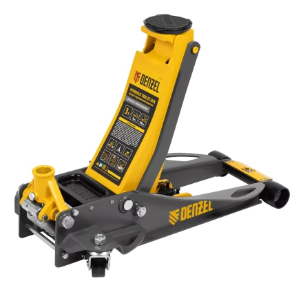 Домкрат гидравлический подкатной Denzel 51250, 3 т, 75-500 мм, быстрый подъем, низкий подхват, проф. купить в Магнитогорске