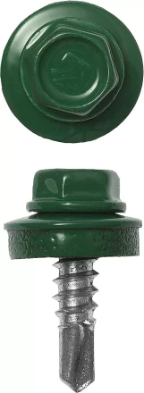 Саморезы ЗУБР &quot;ПРОФЕССИОНАЛ&quot; окраш., RAL 6002 зелен. лист, для крепл. кров. матер. к металл. констр., 5.5x25мм, 1800шт 4-300310-55-025-6002 купить в Магнитогорске