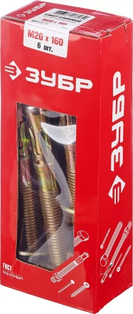 ЗУБР М20 х 160 мм, 6 шт, клиновой анкер (302032-20-160) купить в Магнитогорске