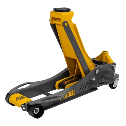 Домкрат гидравлический подкатной Denzel 51251, 3,8 т, 110-580 мм, быстрый подъем, низкий подхват, проф. купить в Магнитогорске