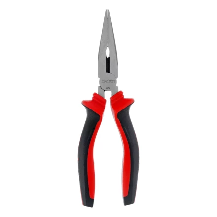 Длинногубцы прямые Matrix, 180 мм, хром-ванадий, двухкомпонентные рукоятки, 17310 купить в Магнитогорске