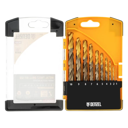 Набор сверл по металлу Denzel 723006, 1,5-6,5мм, Р6М5К8-TiN, Golden Tip, 13 шт купить в Магнитогорске