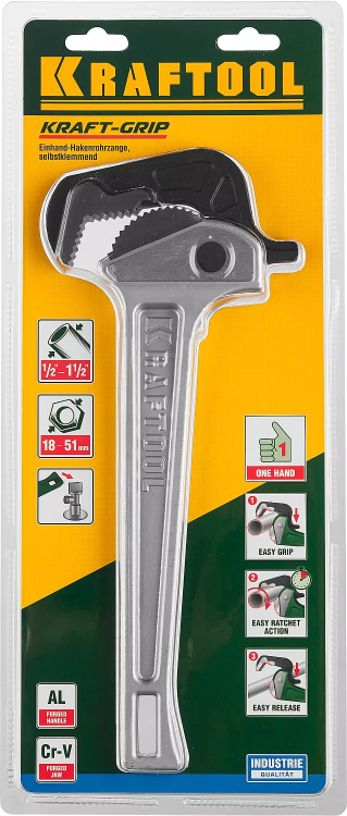 Ключ KRAFTOOL "MASTERGRIP" трубный быстрозажимной, кованые губки, 1/2"-2" 27365-14 купить в Магнитогорске