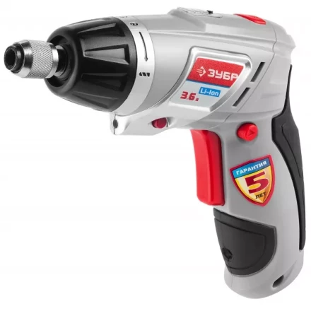 Отвертка ЗУБР аккум,реверс,2 полож.корпуса,подсветка,регул. момента,набор из бит,Li-Ion,1.5 А/час,3Нм,3,6В,в блистере ЗО-3.6-Ли Б купить в Магнитогорске
