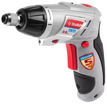 Отвертка ЗУБР аккум,реверс,2 полож.корпуса,подсветка,регул. момента,набор из бит,Li-Ion,1.5 А/час,3Нм,3,6В,в блистере ЗО-3.6-Ли Б купить в Магнитогорске